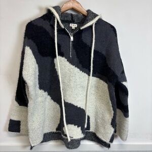 Women’s POL Oversized Black and White Hooded Sweater